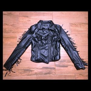 Black Leather Fringe jacket